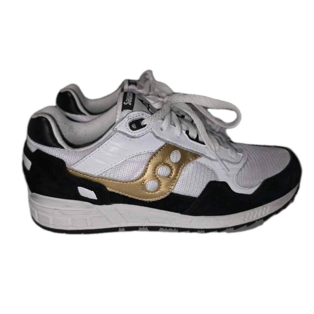 Saucony Shadow 5000 Retro Sneakers White/Gold/Black S70919-1 Men's Size 9.5 EUC